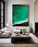 Large Green Wall Art Large Framed Green Bauhaus Wall Art Painting Green Vertical Painting