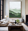 Green Mountain Texture Painting Lage Green Handmade Wall Art Minimalist Painting Vertical Painting
