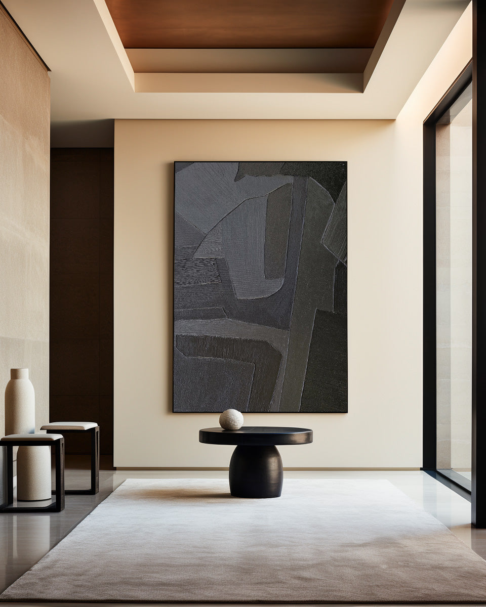  black abstract art abstract acrylic painting canvas painting for living room
