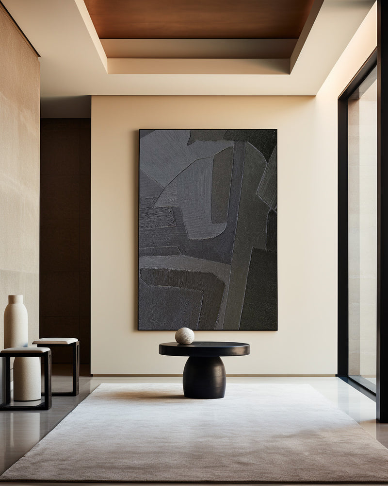  black abstract art abstract acrylic painting canvas painting for living room