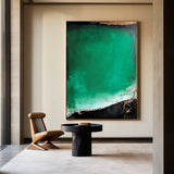 Large Green Wall Art Large Framed Green Bauhaus Wall Art Painting Green Vertical Painting