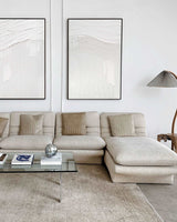 3D White Textured Abstract Art Minimalist Art Large Abstract Modern Minimal Wall Art For Sale