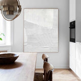 Large Plaster Art On Canvas White Abstract Painting White Minimalist Painting White 3D Textured Painting white wall art White abstract canvas art