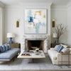 Modern Blue And White Painting Blue And White Palette Knife Painting Minimalist Acrylic Wall Art