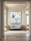 Modern Blue And White Painting Blue And White Palette Knife Painting Minimalist Acrylic Wall Art