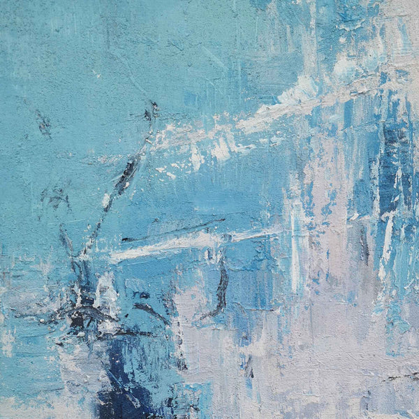 Large Blue Abstract Painting On Canvas Original Blue And White Canvas Paintings Oversized Light Blue Paintings Living Room Canvas Art