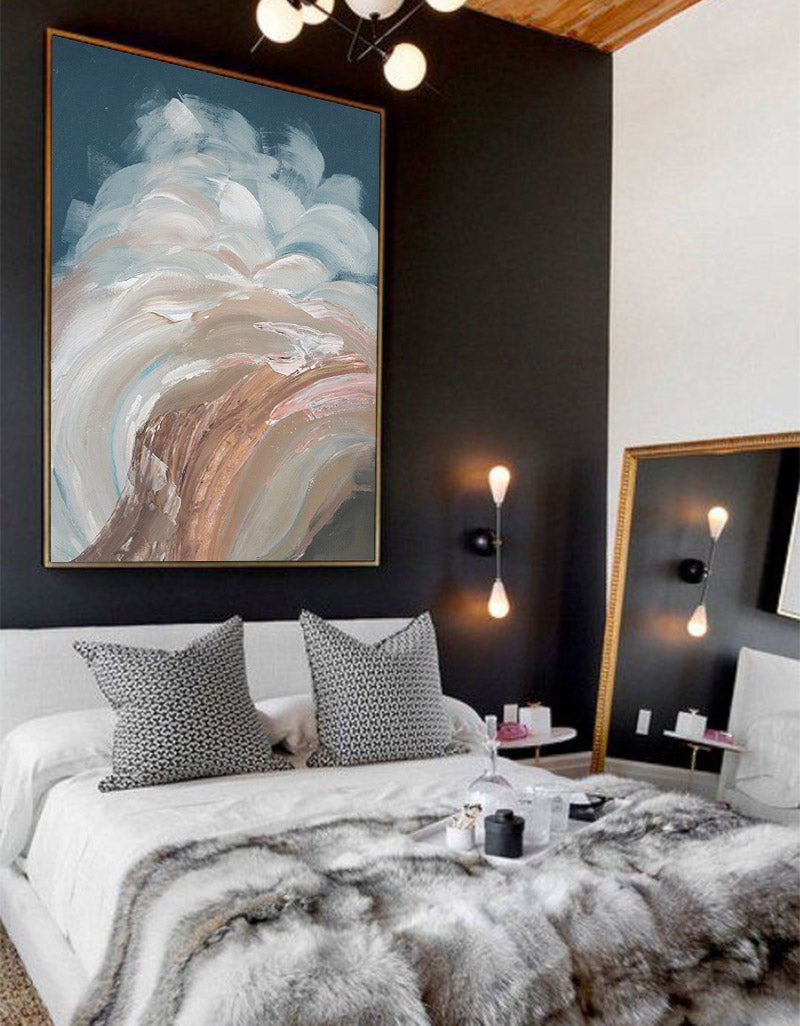 Abstract Sea Painting On Canvas Vertical Large Seascape Abstract Wall Art Huge Abstract Waves Art On Canvas