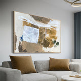 Large Canvas Abstract Art Khaki Abstract Canvas Painting Abstract Painting In Beige