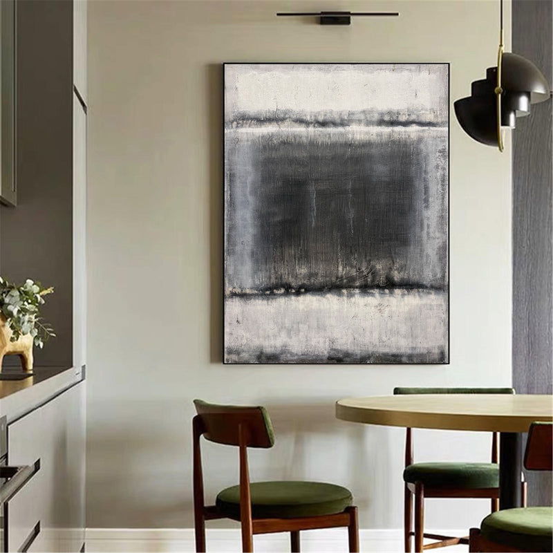 Black And White Abstract Acrylic Painting On Canvas Extra Large Abstract Canvas Art Grey Modern Wall Art