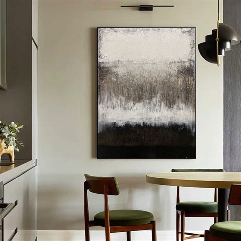 Modern Abstract Painting On Canvas Acrylic Abstract Contemporary Art Large Black White Grey Wall Art 