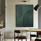 3D Green Minimalist Wall Art Rich Textured Abstract Artwork Acrylic Painting For Living Room