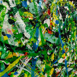 40'' X 30'' Modern Green Large Wall Art Abstract Horizontal Paintings Artwork In Stock For Sale