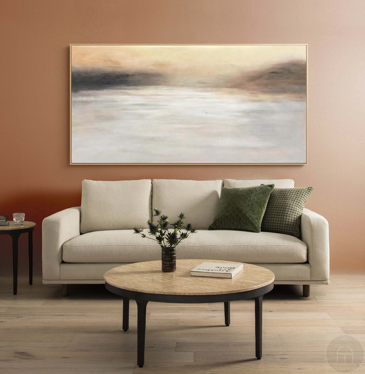 Contemporary Abstract Art Sunrise Canvas Wall Art Modern Abstract Seascape Painting