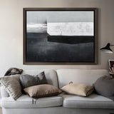 Wabi-sabi Interior Paintings On Canvas, Minimalist Art, Black And White Acrylic Canvas Painting