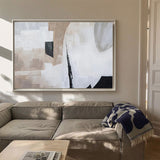 Wabi Sabi Artwork Wall Painting, Minimalist Abstract Oil Painting on Canvas, Grey Abstract Wall Art