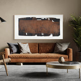 Wabi-sabi Canvas Art Painting Modern Brown Minimalist Wall Art Interior ...