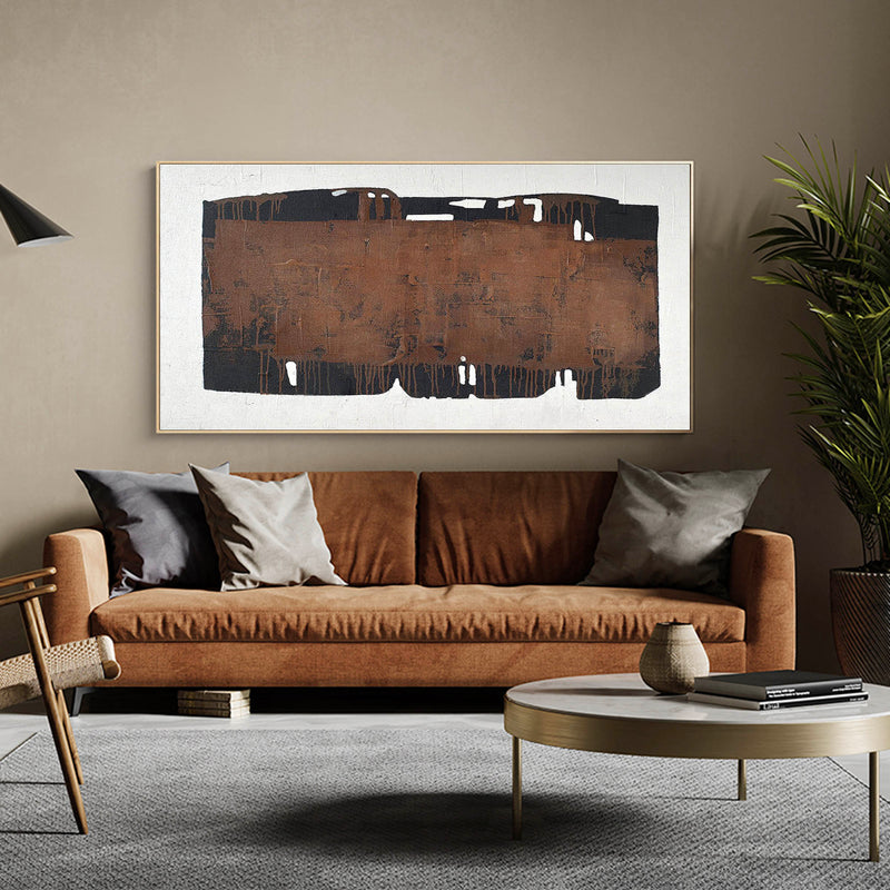 Wabi-sabi Canvas Art Painting Modern Brown Minimalist Wall Art Interior Abstract Art For Sale