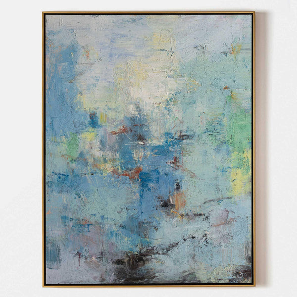 Large Original Abstract Blue And Green Wall Art Textured Modern Abstract Painting