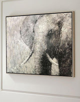 Elephant Painting Large Elephant Wall Art Elephant Gray Paint On Canvas