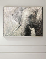 Elephant Painting Large Elephant Wall Art Elephant Gray Paint On Canvas