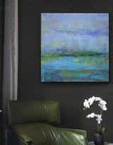 Modern Seascape Paintings Large Beach Painting On Canvas Oversized Beach Wall Art