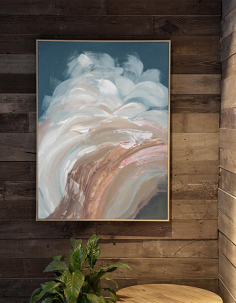 Abstract Sea Painting On Canvas Vertical Large Seascape Abstract Wall Art Huge Abstract Waves Art On Canvas