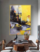 Purple Yellow Abstract Art Orange Abstract Painting Abstract Wall Decor