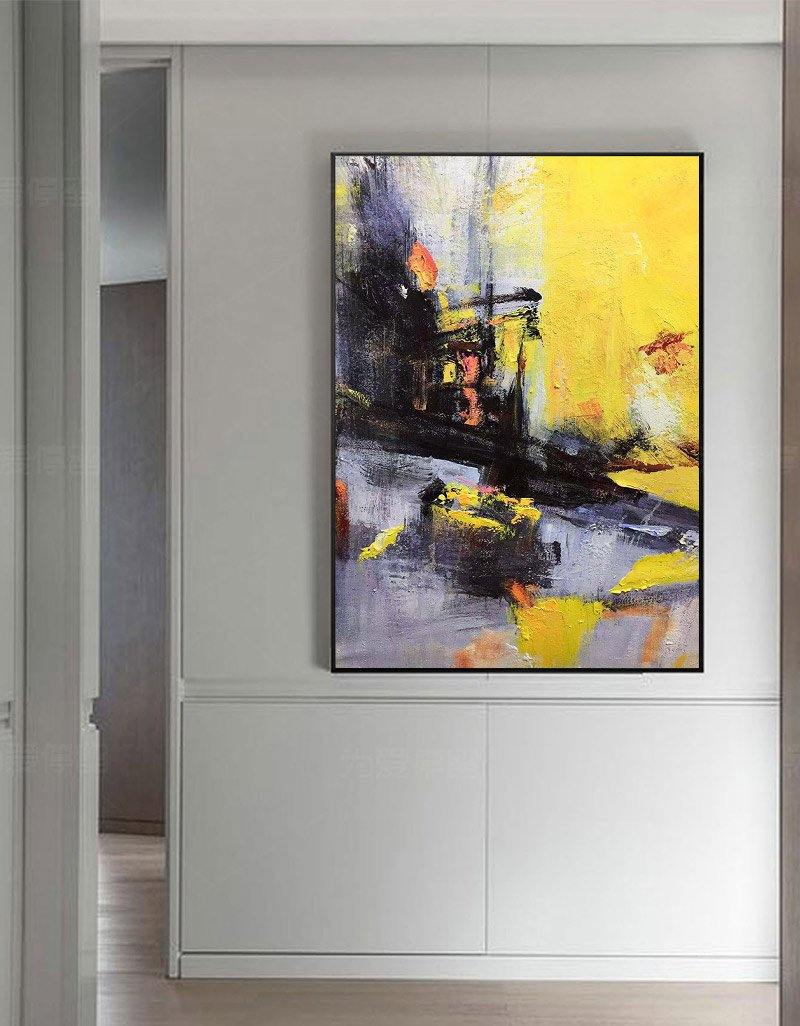 Purple Yellow Abstract Art Orange Abstract Painting Abstract Wall Decor