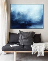 Extra Large Blue Ocean Wall Art Abstract Painting Ocean Abstract Seascape Canvas 