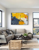 Extra Large Horizontal Orange And Grey Wall Art Orange Wall Decor