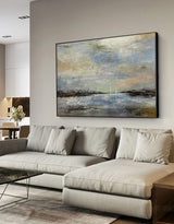 Unique Extra Large Coastal Wall Art Abstract Beach Painting Contemporary Seascape Paintings