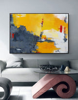 Extra Large Horizontal Orange And Grey Wall Art Orange Wall Decor