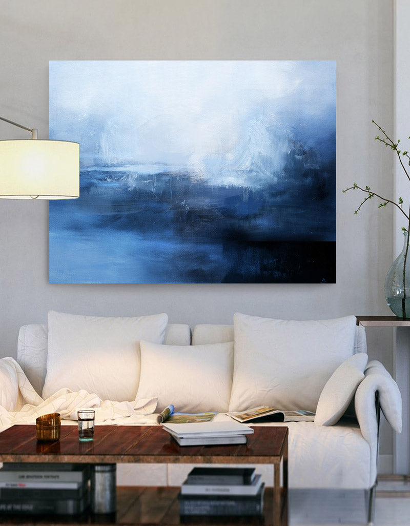 Ocean Wall Art Blue Coastal Wall Art Large Coastal Wall Art Framed abstract seascape paintings