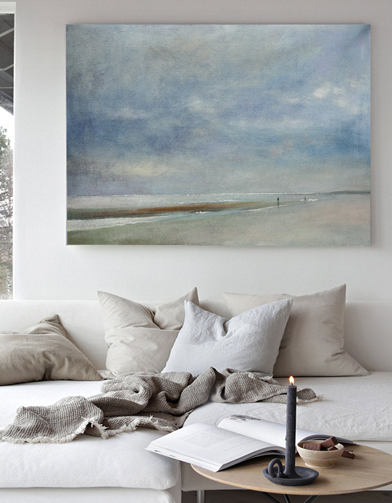 Beach Abstract Painting Large Sky And Sea Painting Seascape Painting