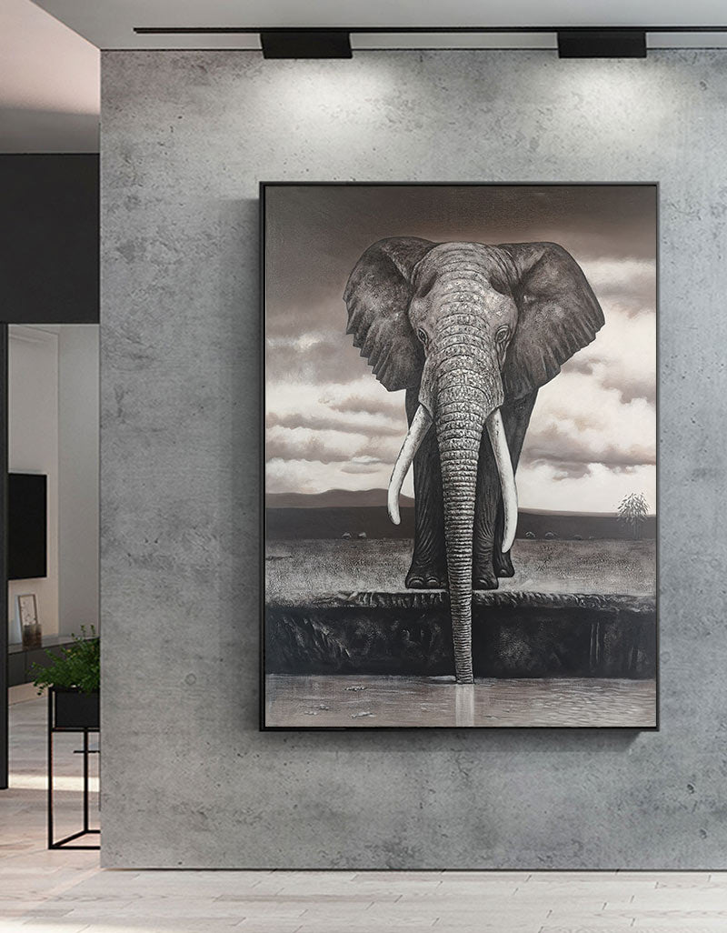 Indian Elephant Art Framed Elephant Wall Art Acrylic Paint Elephant