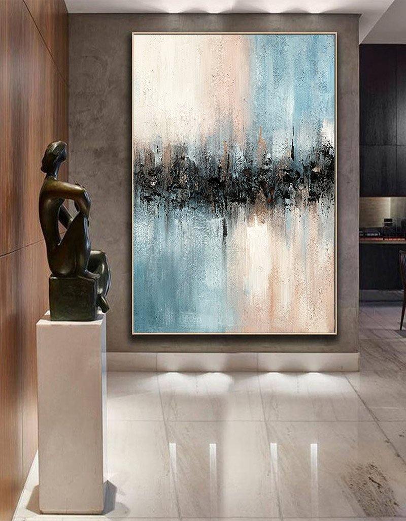 Large Coastal Wall Art Abstract Ocean Art Contemporary Seascape Paintings Modern Beach Artwork