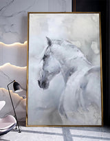 Large White Horse Painting Extra Large Horse Canvas Wall Art Large Horse Canvas Art