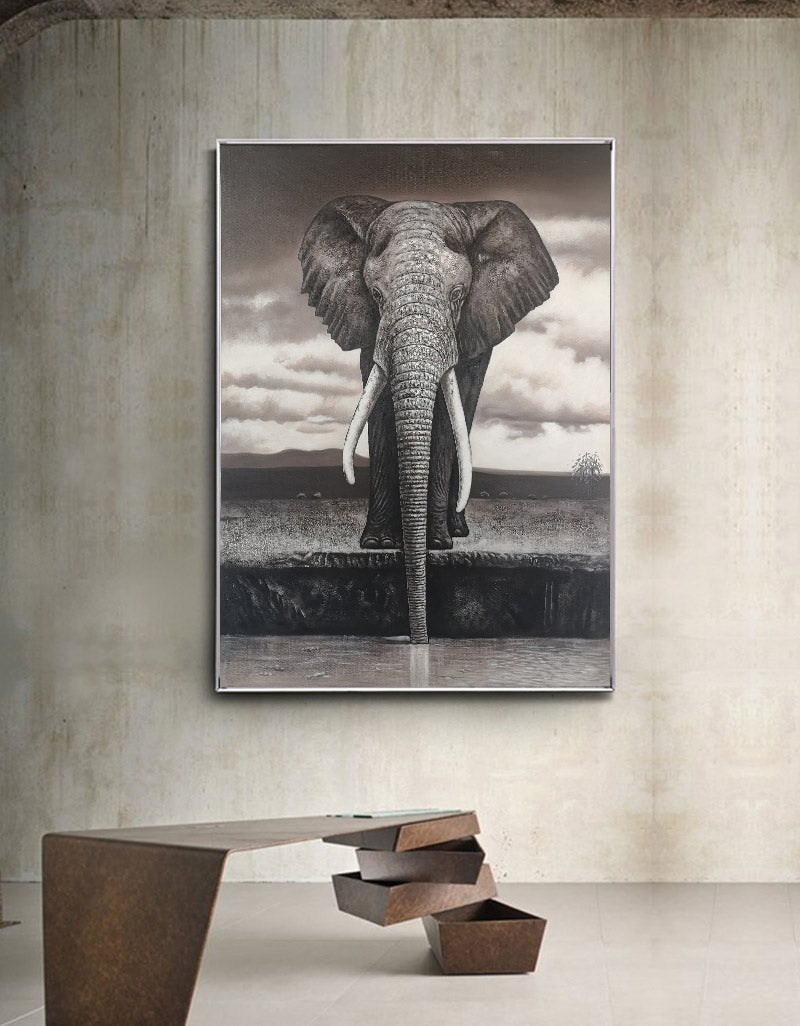 Indian Elephant Art Framed Elephant Wall Art Acrylic Paint Elephant