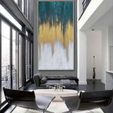 Luxury Textured Abstract Painting Big Canvas Wall Art Large Green Wall Decor