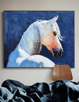 Famous Oil Paintings Of Horses White Horse Painting Framed Horse Wall Art