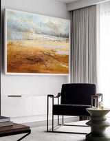 Beach Scene Painting Extra Large Modern Beach art Horizontal Seascape Painting