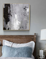 Grey Wall Decor Large Square Abstract Grey Canvas Wall Art For Living Room