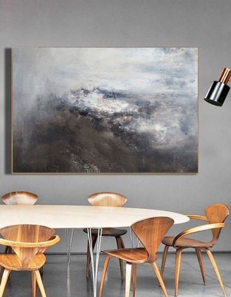 Brown Modern Abstract Landscape Art Abstract Canvas Painting Big Wall Art Decor