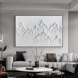 Luxury White Abstract Painting White 3D Textured Painting White 3D Minimalist Painting Large White Abstract Painting Modern abstract painting