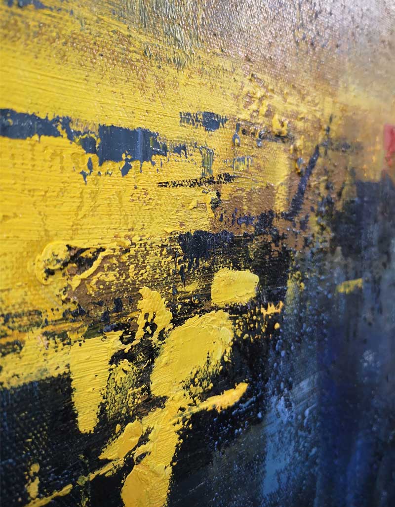 Orange Abstract Painting Large Modern Wall Art Yellow Abstract Art 