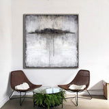 Black And White Beach Wall Art Large Abstract Ocean Painting Beach House Art