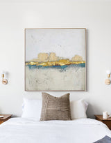 White And Gold Wall Art Square Modern Landscape Painting