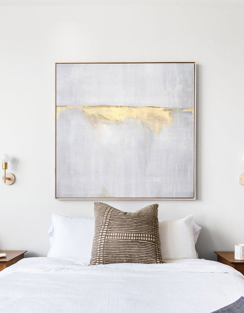 Sunrise Abstract Painting On Canvas Painting Grey And Gold Abstract Painting White And Gold Abstract Art