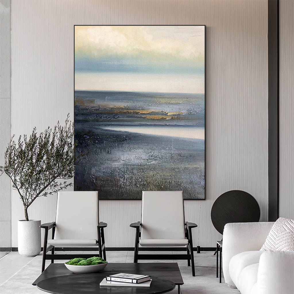 Modern Landscape Acrylic Painting Canvas Wall Art Large Abstract ...