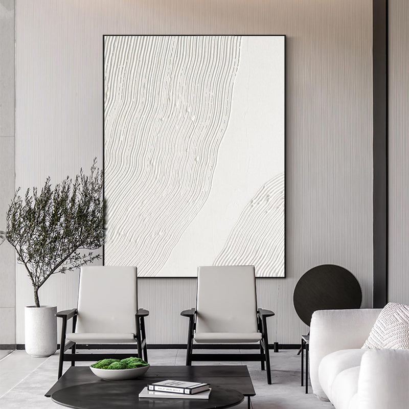 White Minimalist Painting White 3D Textured Painting Large White Abstract Painting Modern abstract painting Living Room Minimalist Art